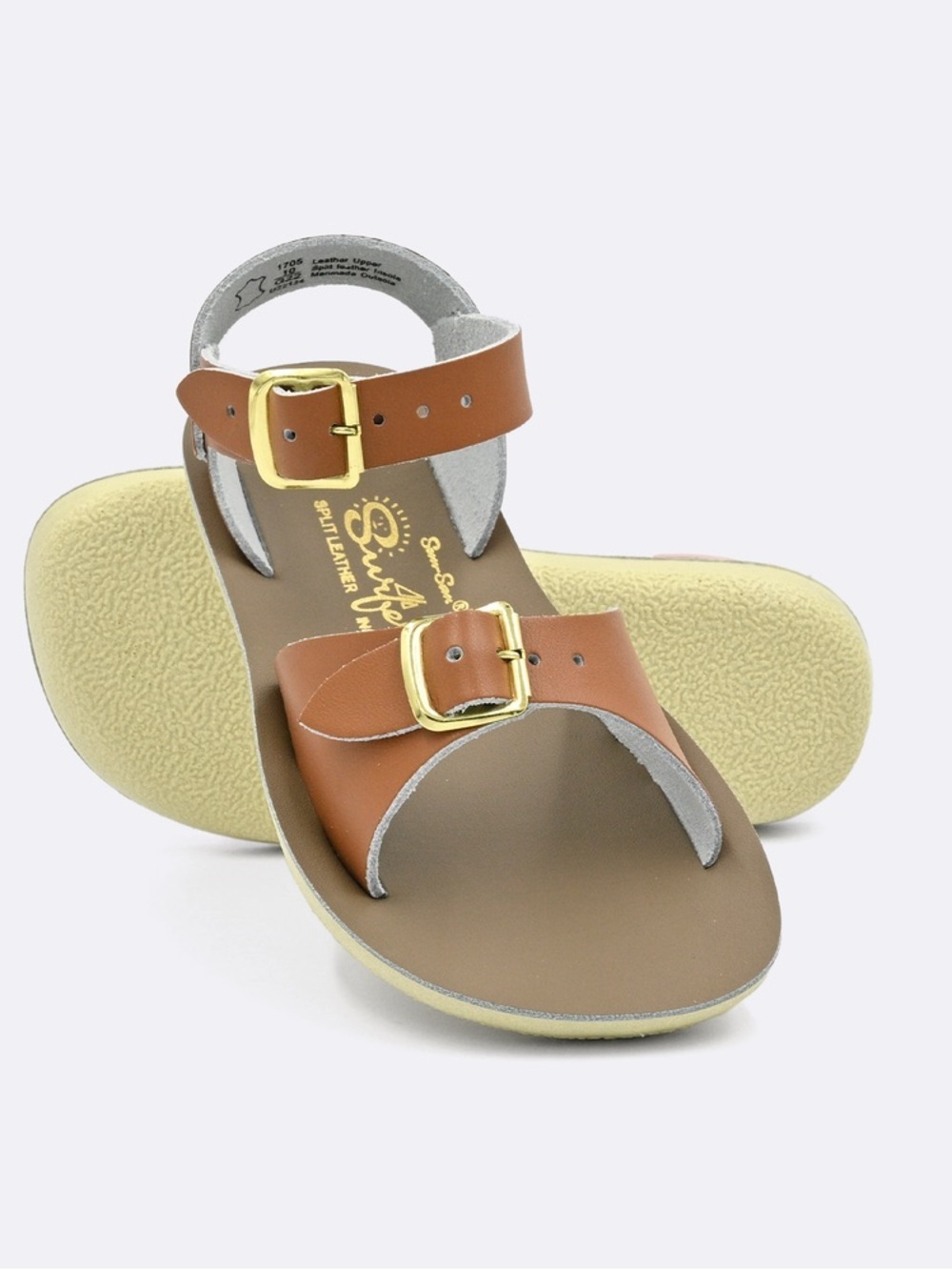 Salt water Sun-San Surfer Brown Leather Buckle Sandals Classic Toddler 9